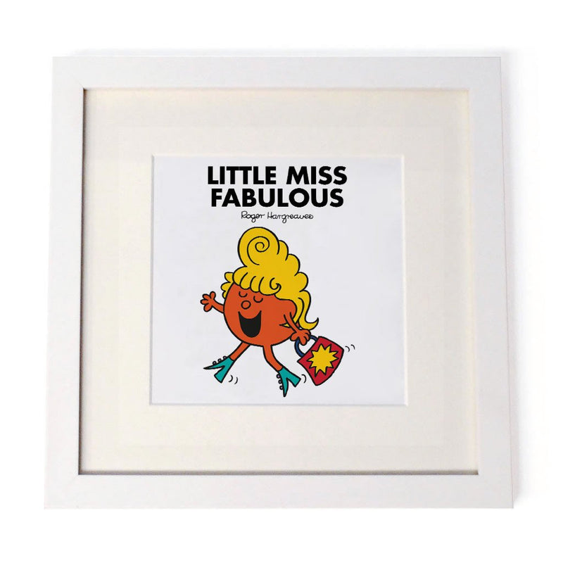 Little Miss Fabulous White Framed Print