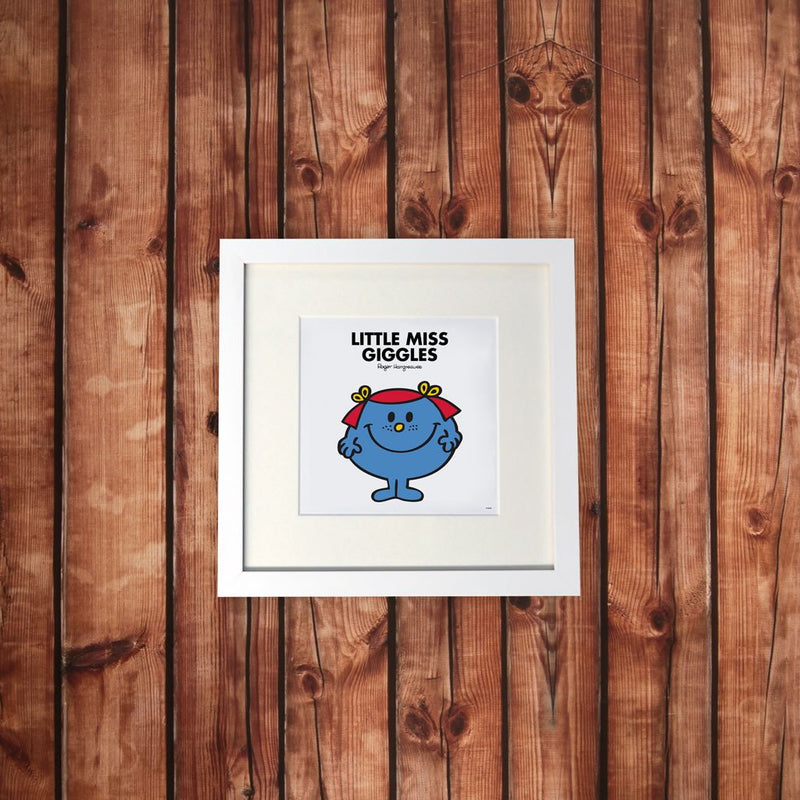 Little Miss Giggles White Framed Print (Lifestyle)