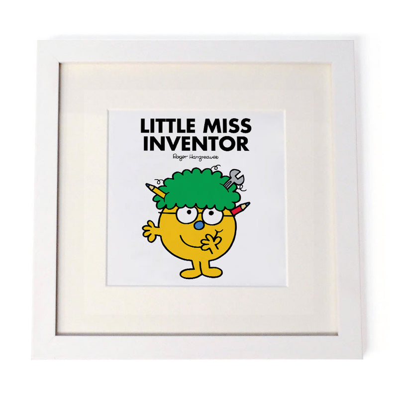 Little Miss Inventor White Art Print