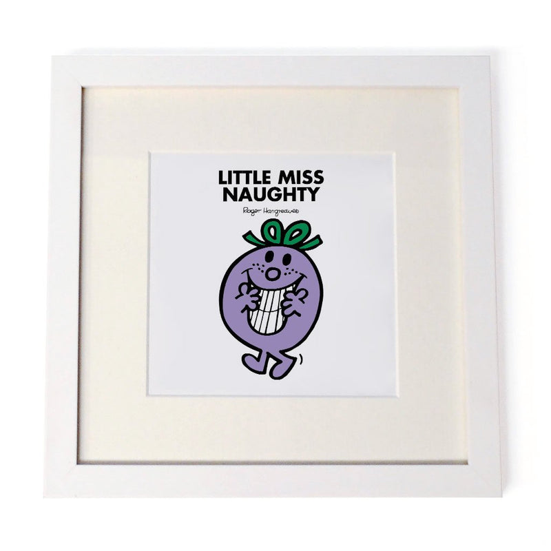 Little Miss Naughty White Framed Print