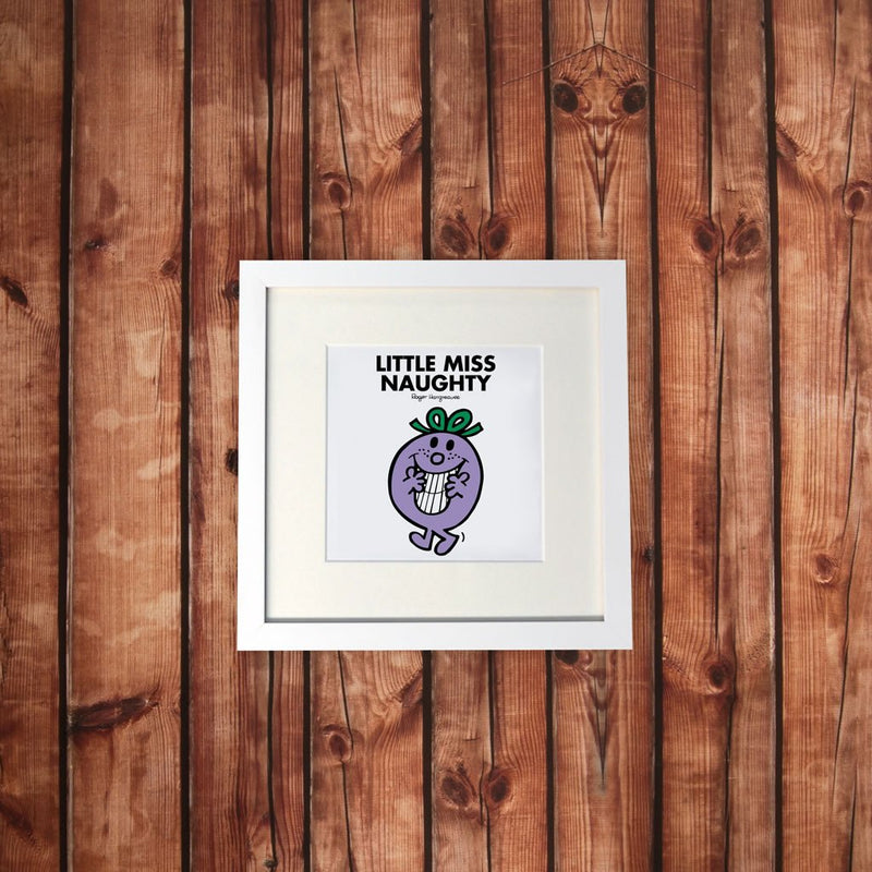 Little Miss Naughty White Framed Print (Lifestyle)