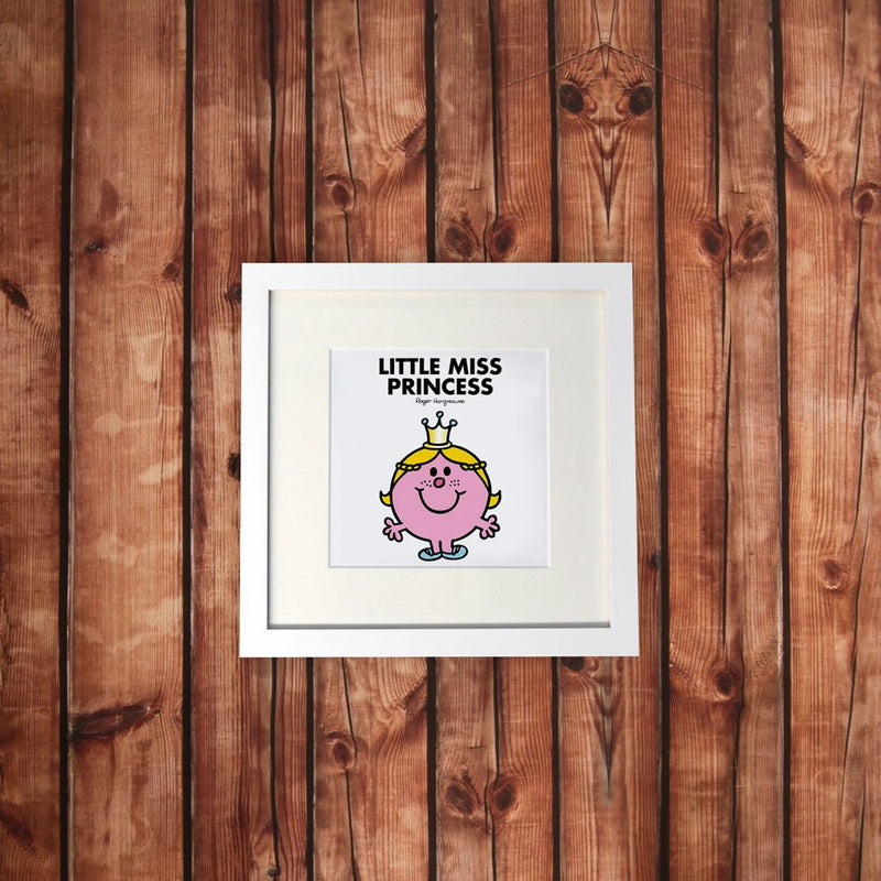 Little Miss Princess White Framed Print (Lifestyle)