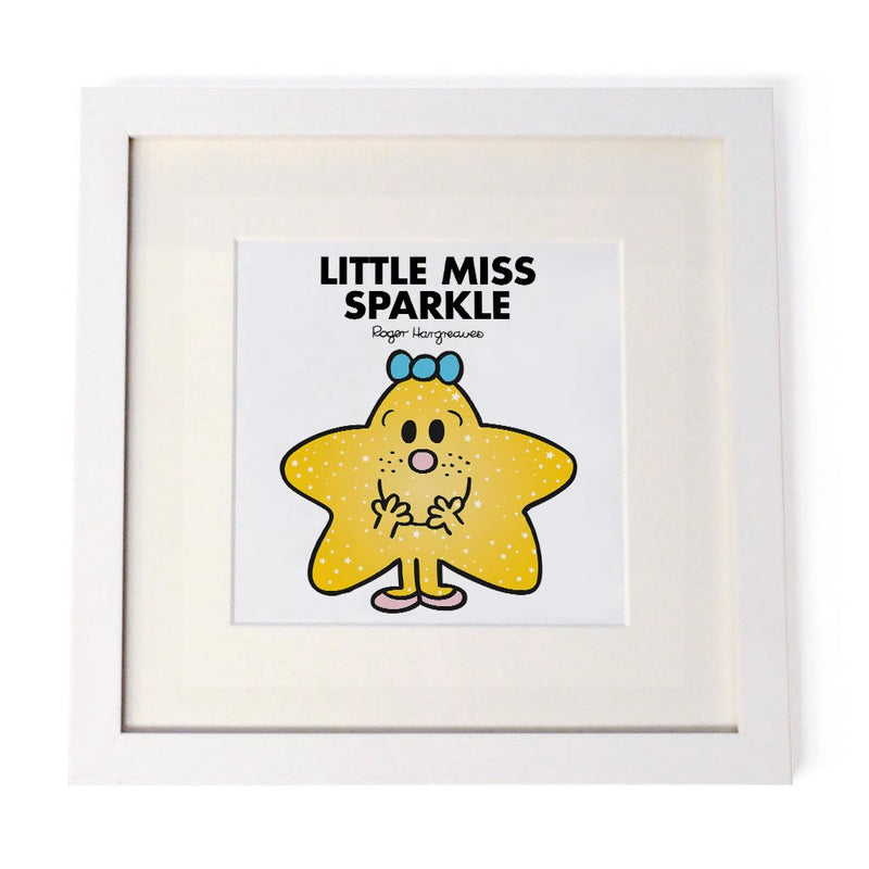 Little Miss Sparkle White Framed Print