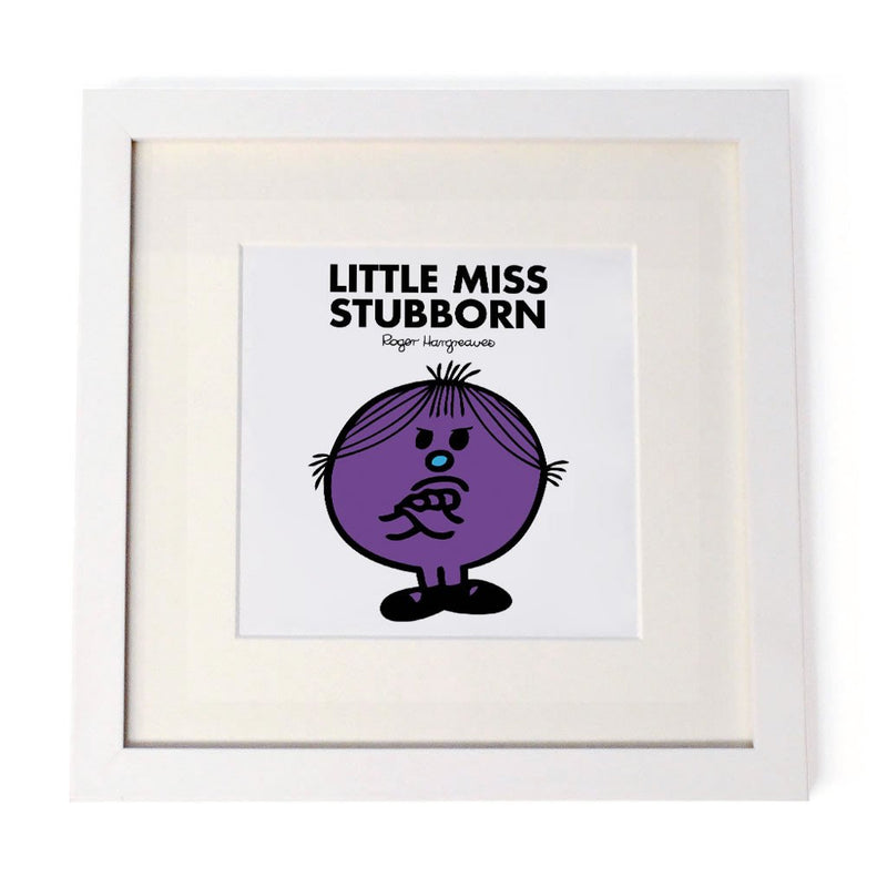 Little Miss Stubborn White Framed Print